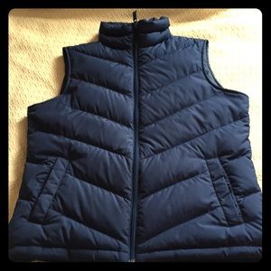 Navy Lands’ End Down Vest Sz M